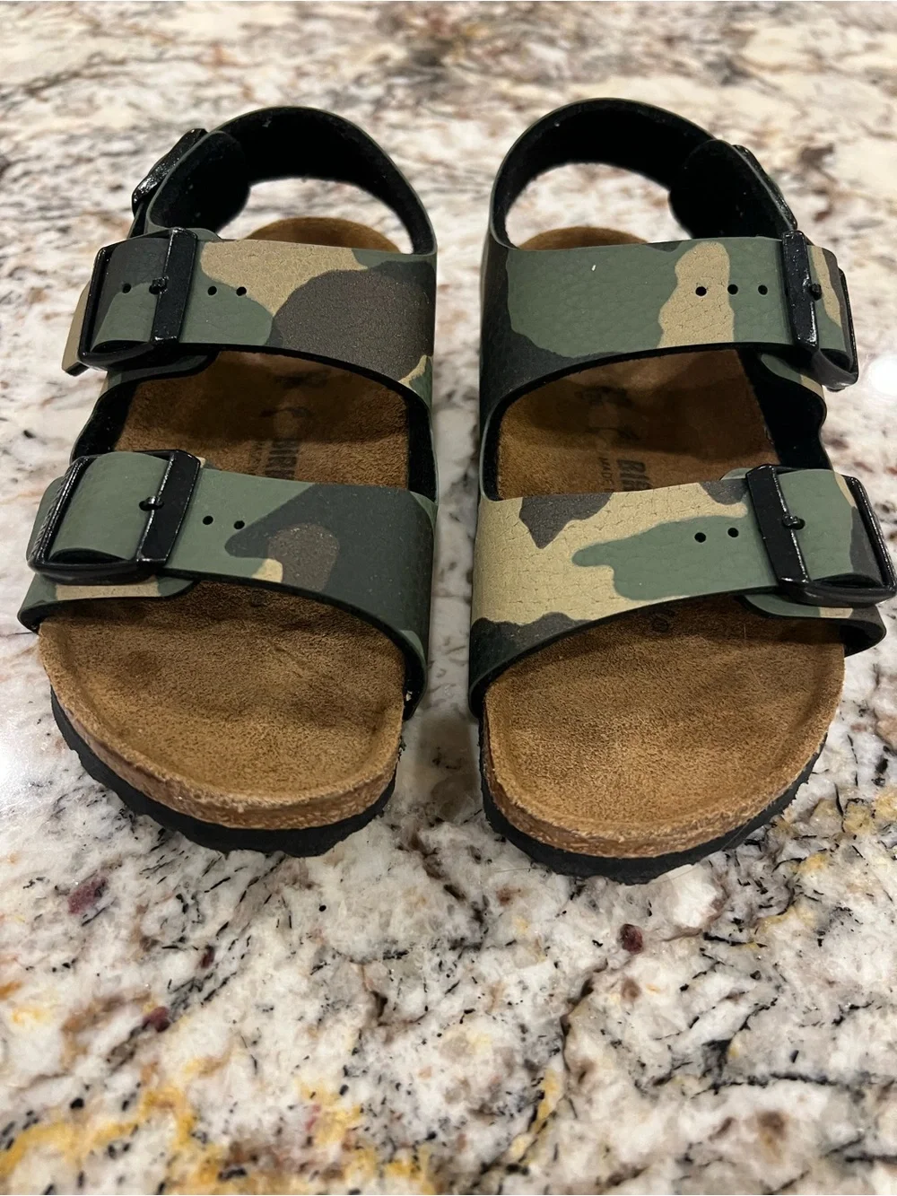 Birkenstock Kids Camouflage Two-Strap Sandals - Green Camo